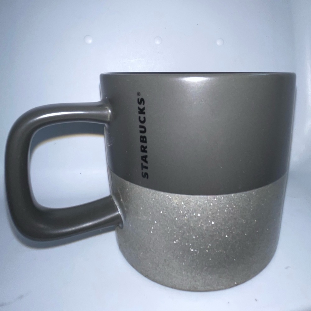 Starbucks Gray Glitter Bling Foil Stars inside New Never Used 12oz